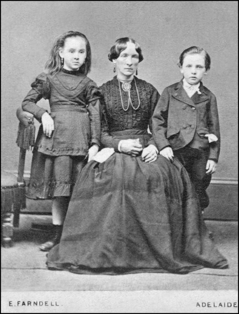 Ann Venn with her eldest children, Margaret Ann and Andrew Harriott Charles, about 1865.
