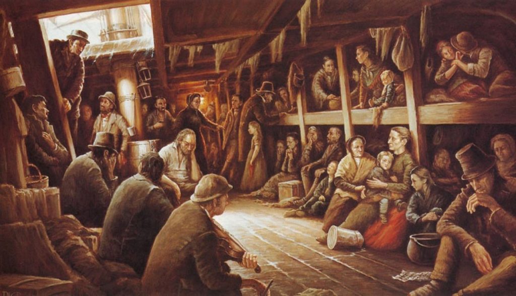 Steerage on a barque typical of the time – three months to Australia!